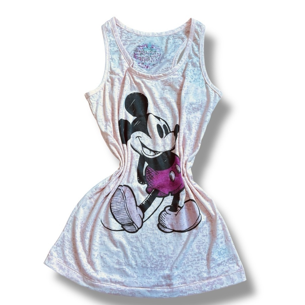 Disney Mickey Mouse Light Pink Burn Out Tank Top - Large